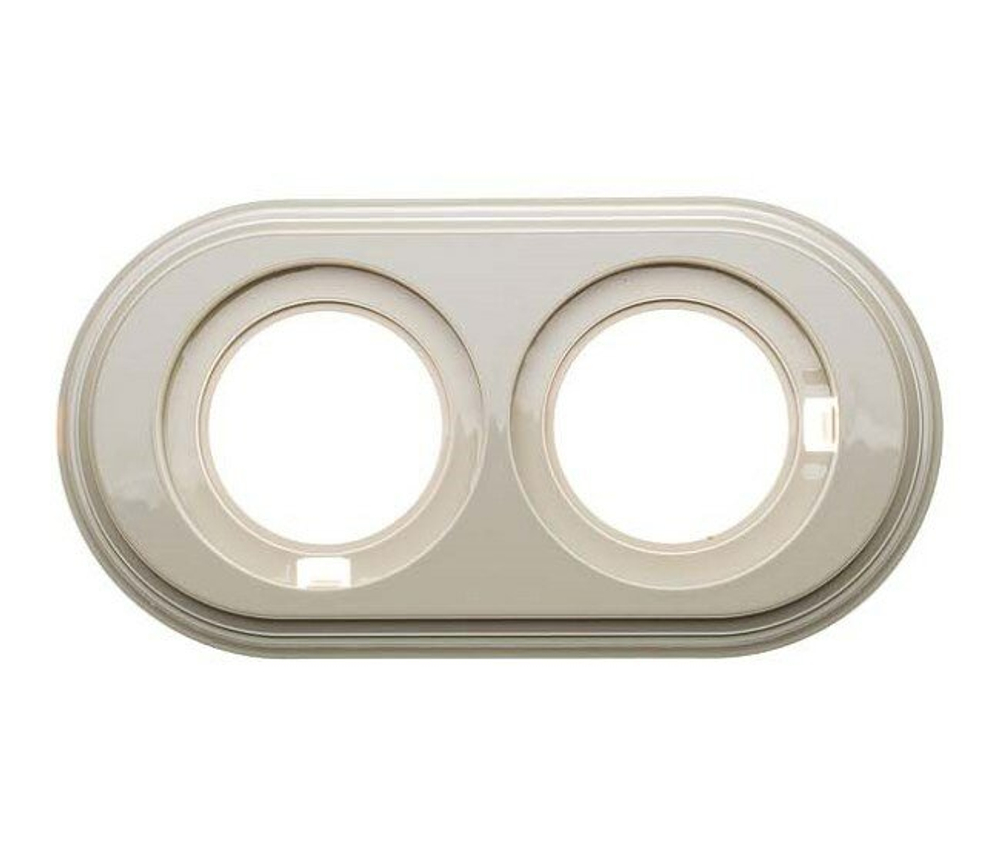 Рамка 2х-постовая, пластик, Bironi BF1-620-21 / Серебряный век