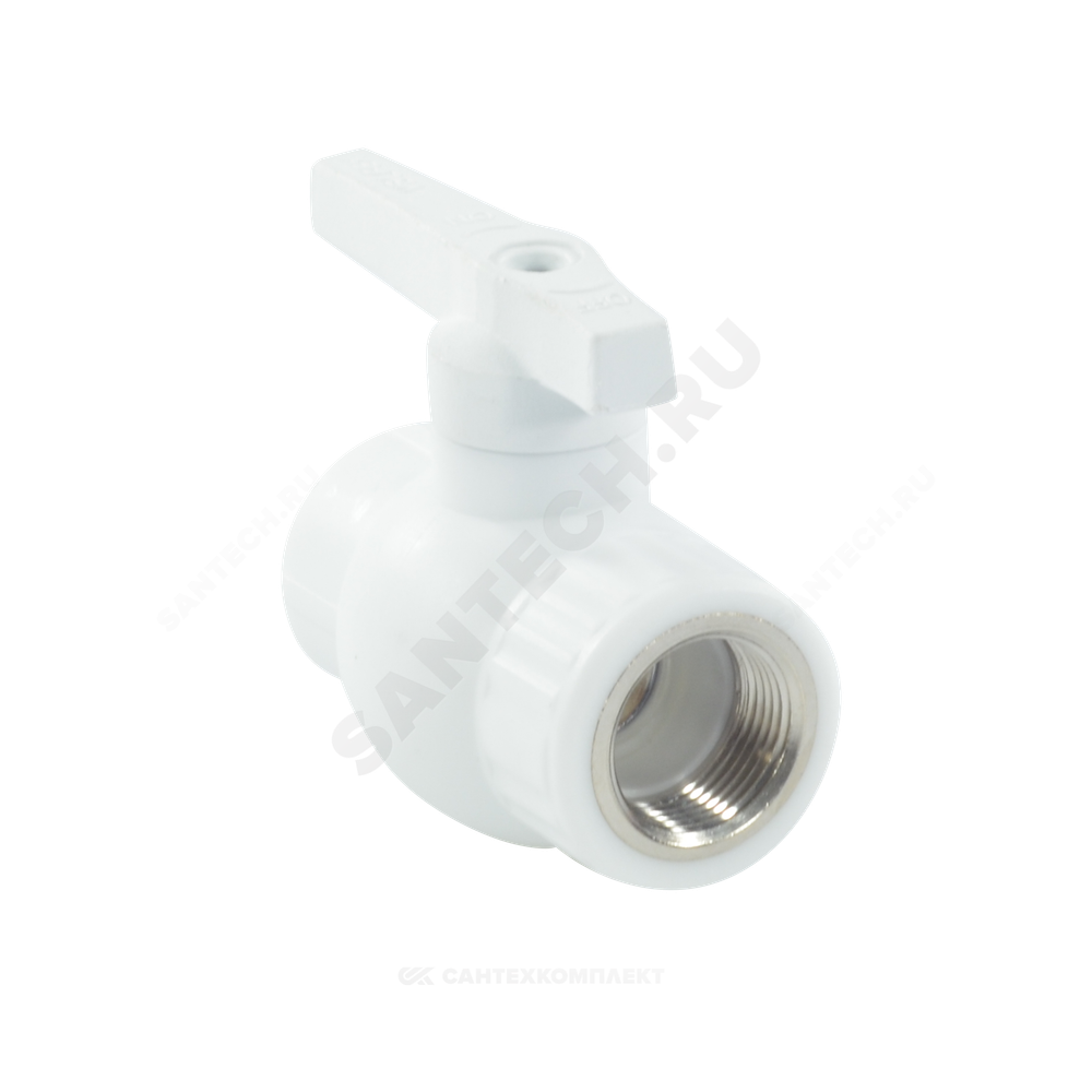 Кран шаровой PP-R комбинированный белый Дн 25х3/4" Ру25 ВР VALFEX 10142534