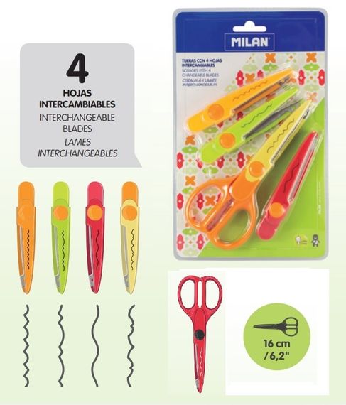 Qayçı \ ножницы  BLISTER ZIGZAG SCISSORS 4 BLADES INTERCH