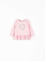 Лонгслив с баской и принтом "Чайная роза" 0+