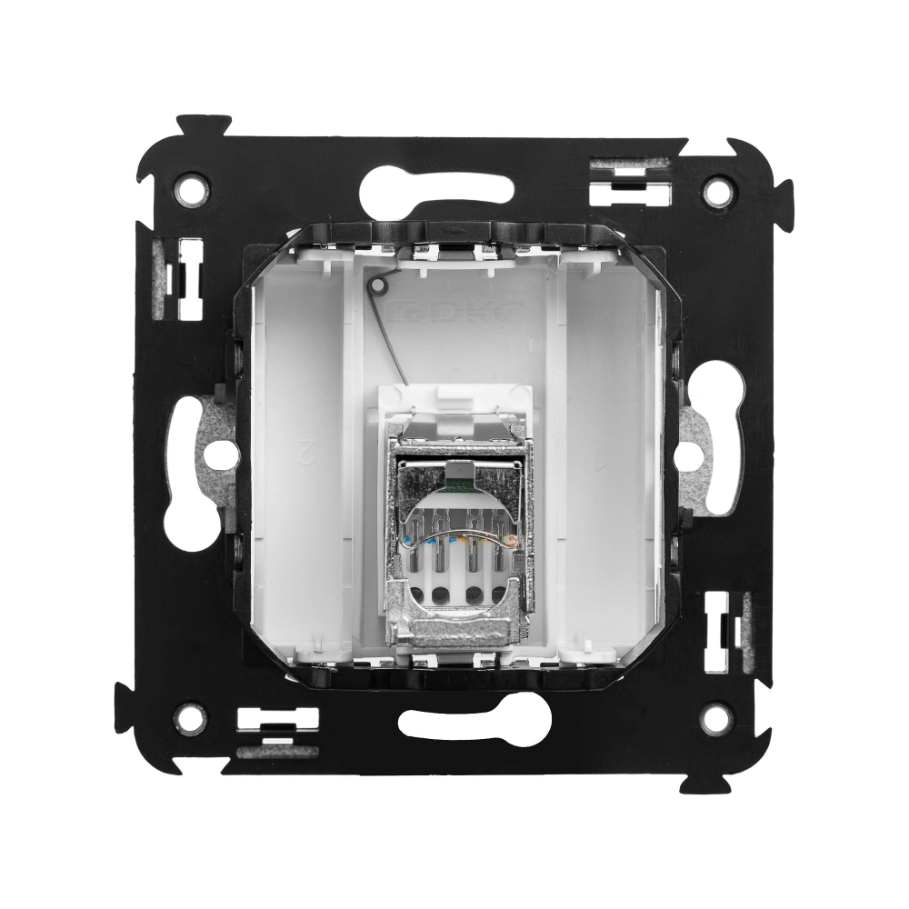 Компьютерная розетка RJ-45 в стену, кат.6 одинарная экранированная, "Avanti", "Белое облако"