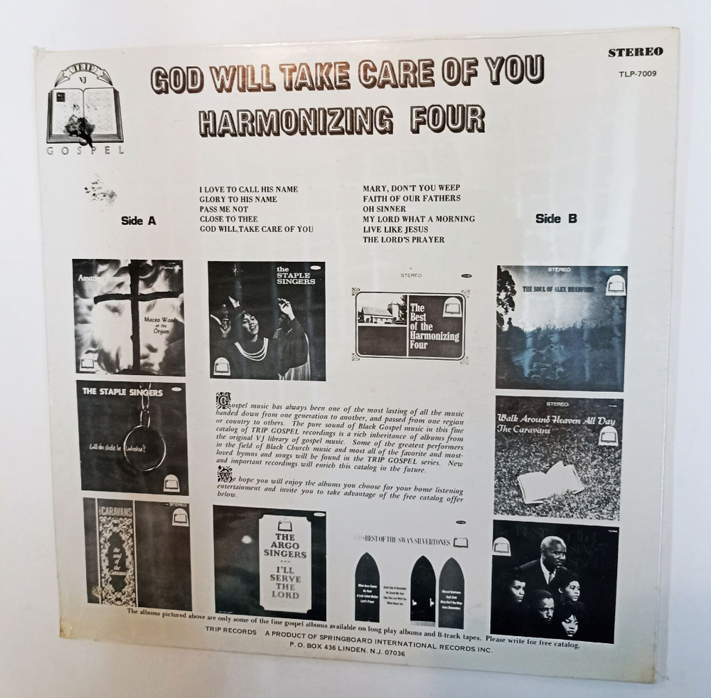 Винтажная виниловая пластинка LP The Harmonizing Four God Will Take Care Of You (USA 1970) (Sealed)