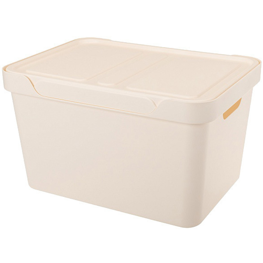 Контейнер с крышкой универсальный для хранения «LUXE», бежевый 38*27,6*22см, 18л