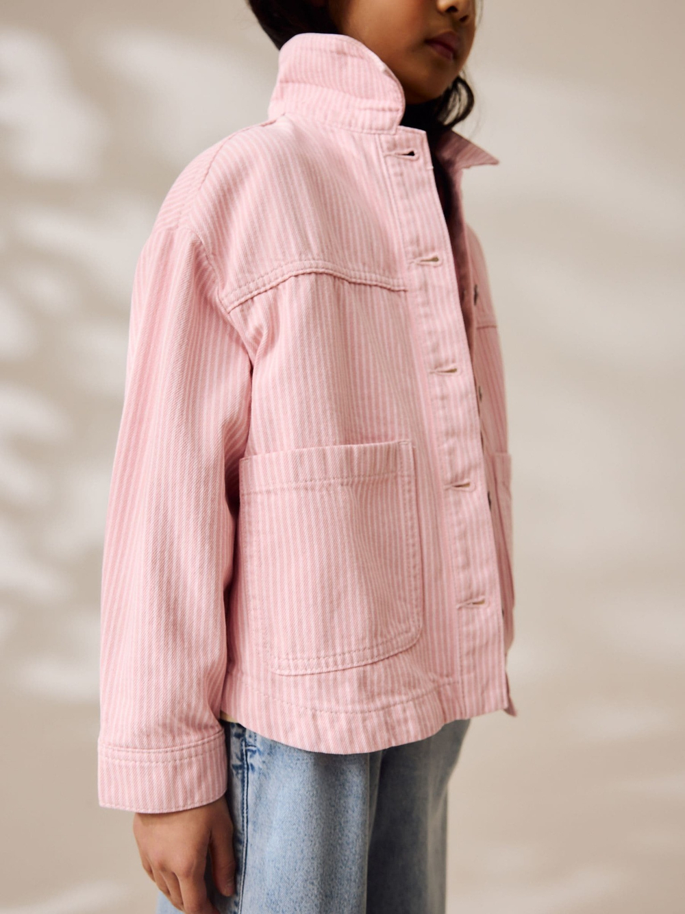 Куртка джинсовая для девочки Next E25-206, Белый, Розовый