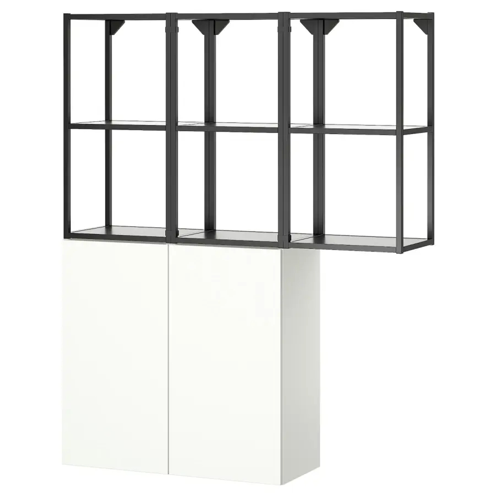 Комбинация для ванной - IKEA ENHET,  120x32x150 см, белый/антрацит, ЭНХЕТ ИКЕА