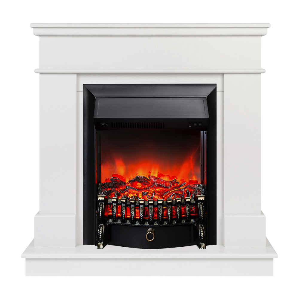 Каминокомплект Real Flame Selena STD WT с очагом Fobos Lux Black (без пульта)