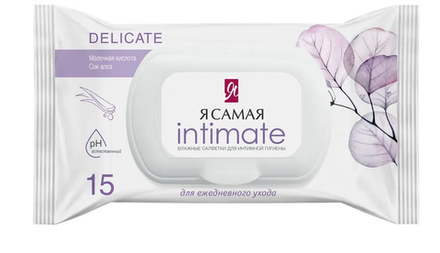 Я САМАЯ Влажные салфетки для интимной гигиены Алоэ pocket-pack 15шт
