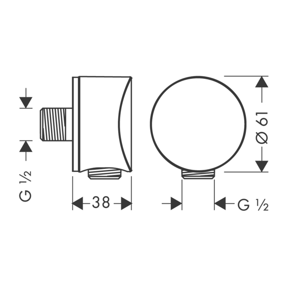 Шланговое подсоединение Hansgrohe 27453000 Fixfit S