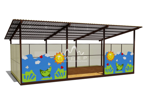 Теневой навес одинарный 4000х8000 19205