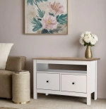 Тумба Сага 2 ящика, 90.4*41.4*62.2 см, белый/ясень