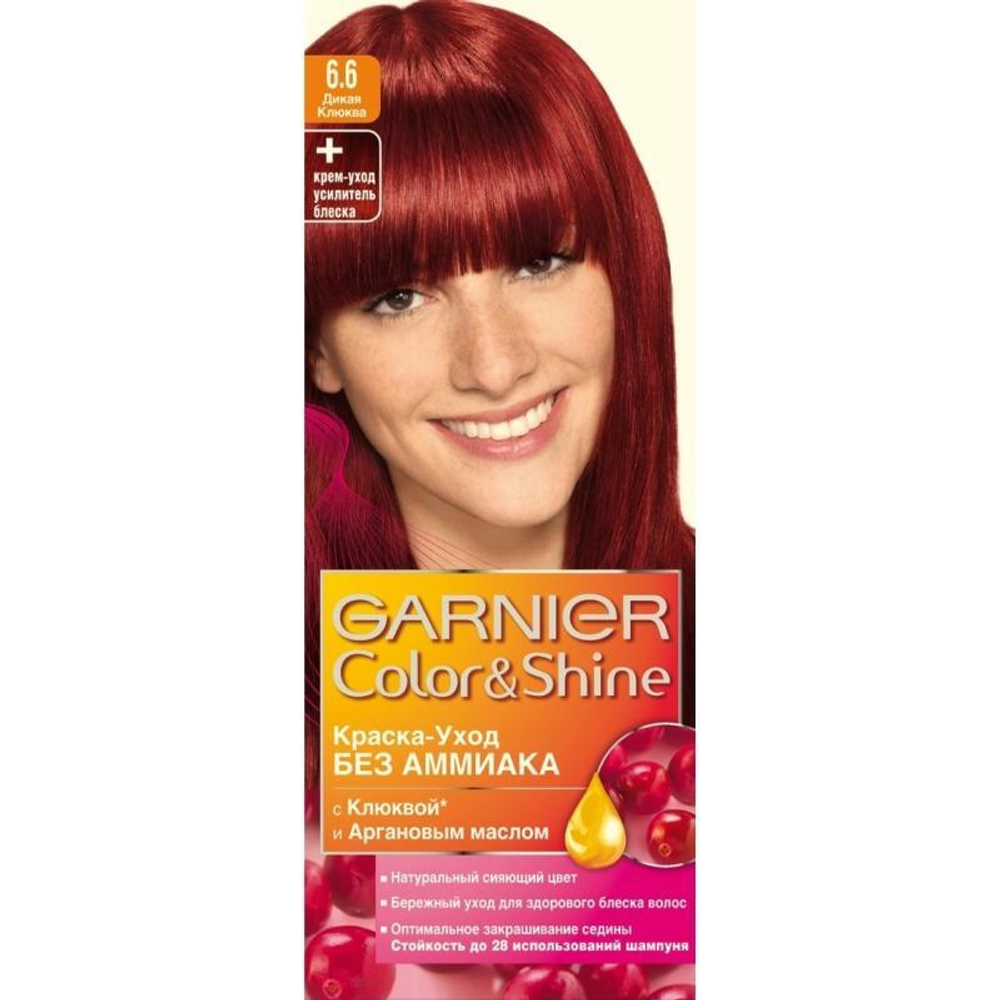 Garnier Краска для волос Color Shine, тон №6.6, Дикая клюква, 60/60 мл