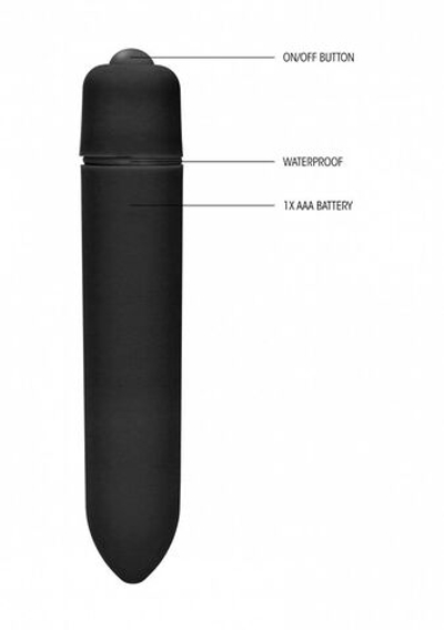 Черная вибропуля Speed Bullet - 9,3 см. (Цвет: черный)