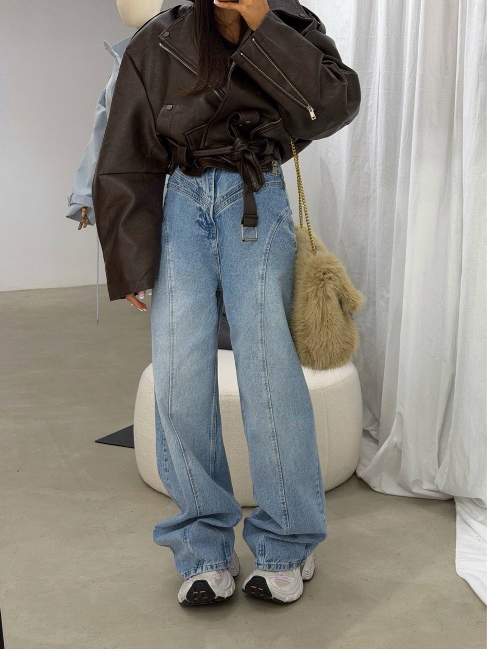 Джинсы корсетные с высокой посадкой