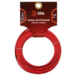 Акустический кабель ЭРА 2х1,00 мм2 красно-черный, 5 м | Акустический кабель