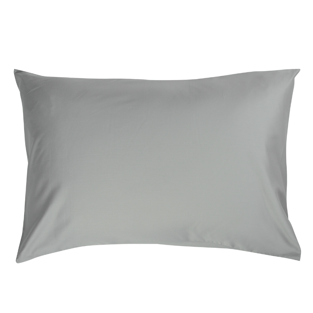 Комплект постельного белья двуспальный из сатина светло-серого цвета из коллекции essential