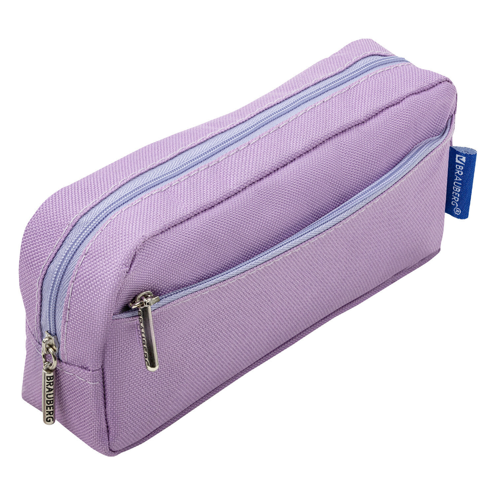 Пенал мягкий BRAUBERG 2 отделения ассорти 5 цветов "Pastel" 21х9 5х5 см дисплей (20 штук в упаковке)
