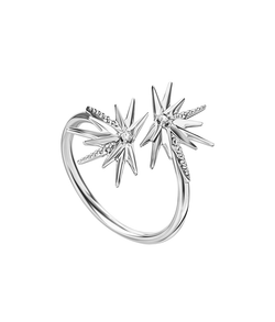 Кольцо из серебра со вставками из выращенного бриллианта