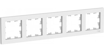 Рамка пятиместная Systeme Electric AtlasDesign Бел универсальная