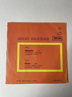 Винтажная виниловая пластинка LP Julio Iglesias Manuela (France 1974) 7 дюймов