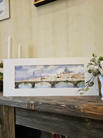 Картина авторская акварельная в паспарту 20х50 см на стену для интерьера "Вышеград"