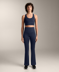 OYSHO Брюки клеш с высокой посадкой Flare Comfortlux High Rise, синий