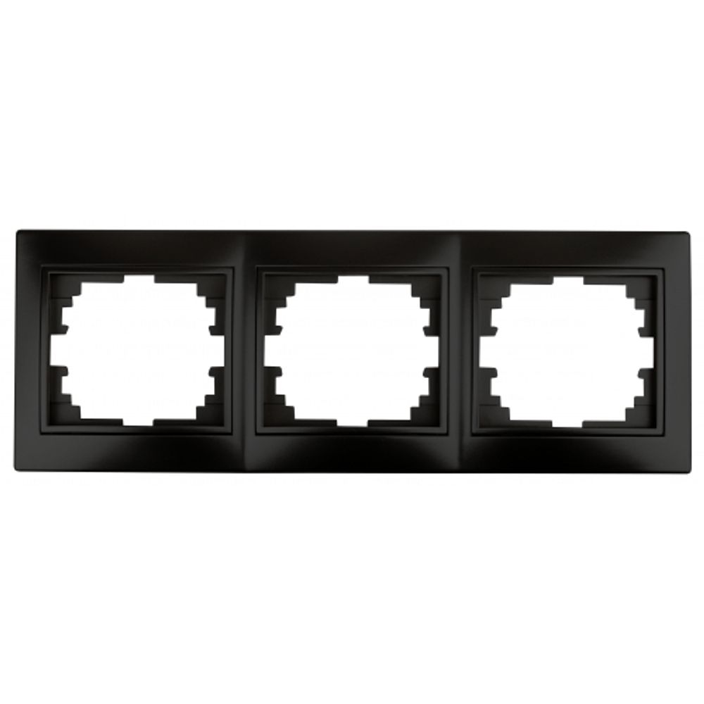 Рамка для розеток и выключателей Intro Plano 1-503-05 на 3 поста горизонтальная, СУ, антрацит