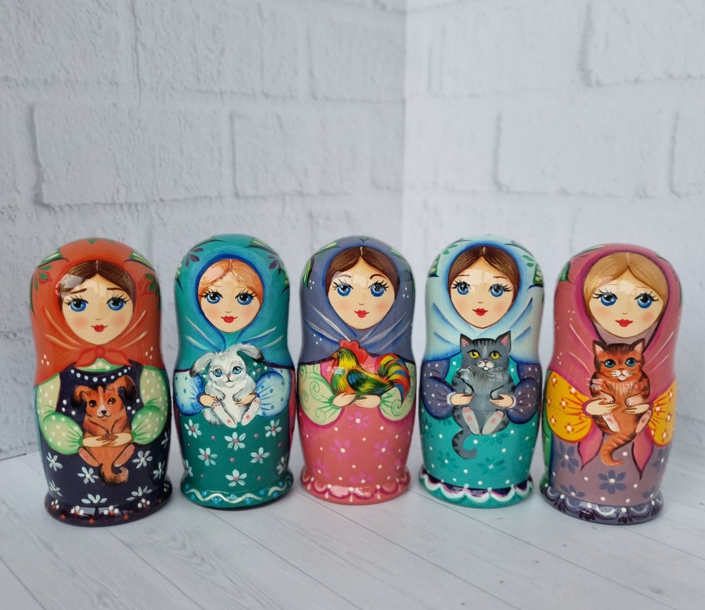 Матрёшка с курочкой 10см 5мест
