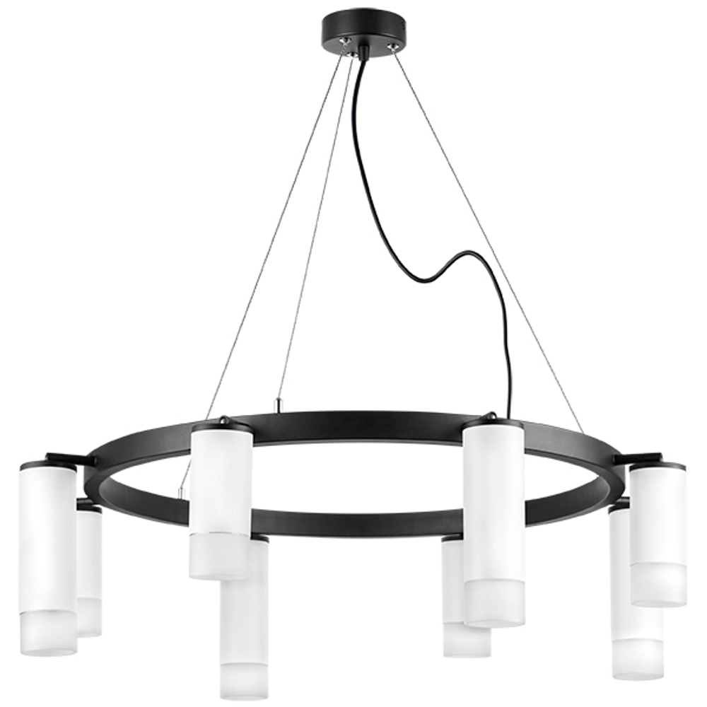 LR0183648641 Люстра RULLO 8х50W GU10 ЧЕРНЫЙ/БЕЛЫЙ (571018+214436-4+214486-4+202431-8)