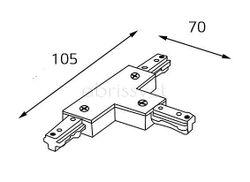 Соединитель T-образный для треков Italline WSO WSO 76 black