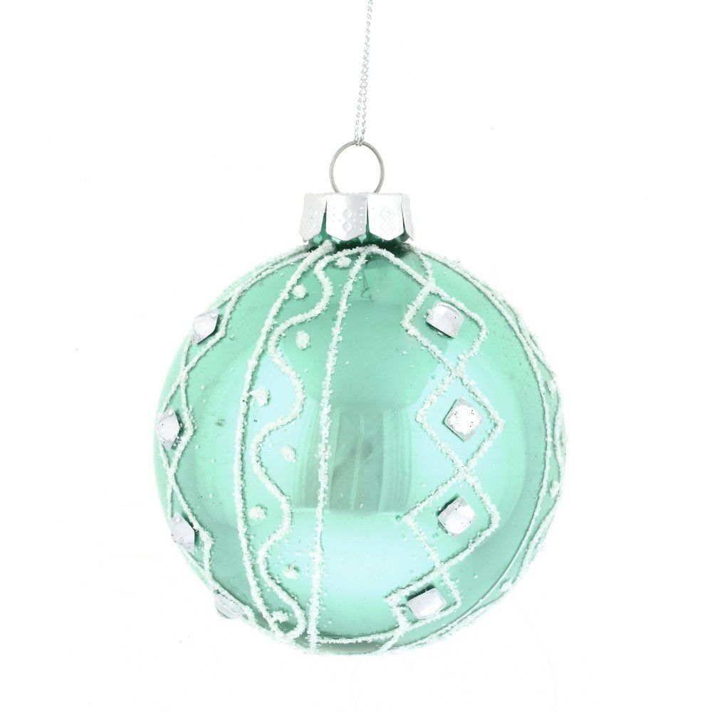 GAEM Украшение новогоднее Шар "Веселые ребята в бирюзовом" (блок 12 шт), D8 см, L36 W28 H11 см, 6в.