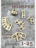 Номерки гардеробные набор 25 штук