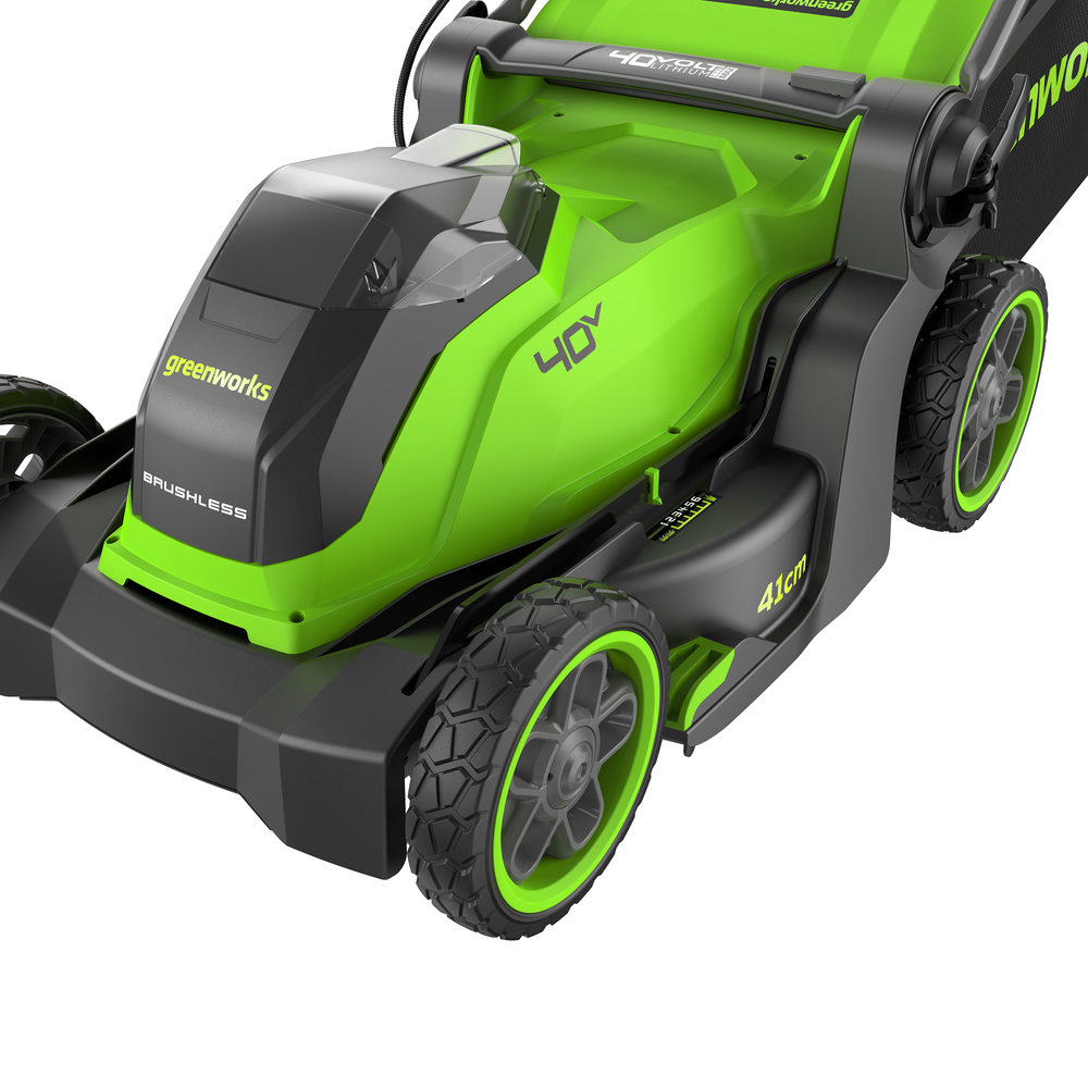Газонокосилка аккумуляторная Greenworks GD40LM411, 40V, бесщеточная, 41 см, c 1хАКБ 4Ач и ЗУ