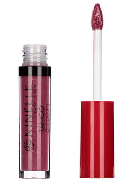 Ninelle Блеск для губ Tango, с эффектом 3D объема, ультрасияющий, тон №715, Пьяная вишня, 3 мл