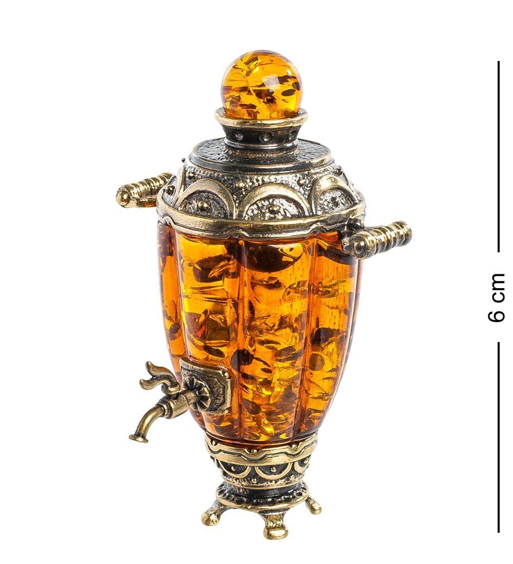 Народные промыслы AM-1284 Фигурка «Самовар Боярский» (латунь, янтарь)