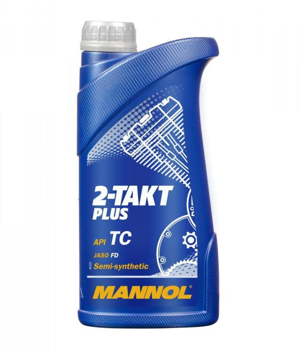 Масло 2Т полусинтетическое (1.0-литр, 7204 2-Takt Plus, API TC, Jaso FD) [Mannol]