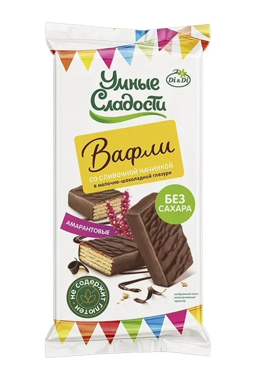 Вафли "Умные сладости" амарантовые со сливочной начинкой 50 г
