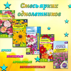 Смесь ярких и привлекательных однолетников. Семена Алтая