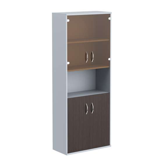 Шкаф комбинированный малыми стеклянными и глухими дверьми СТ-1.4   770*365*1975 IMAGO