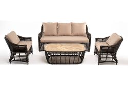 "Ницца" лаунж-зона из искусственного ротанга, цвет бронзовый