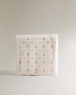 ZARA HOME НАБОР РОЖДЕСТВЕНСКИХ БУМАЖНЫХ САЛФЕТОК С ПРИНТОМ (20 ШТ.), КРАСНЫЙ