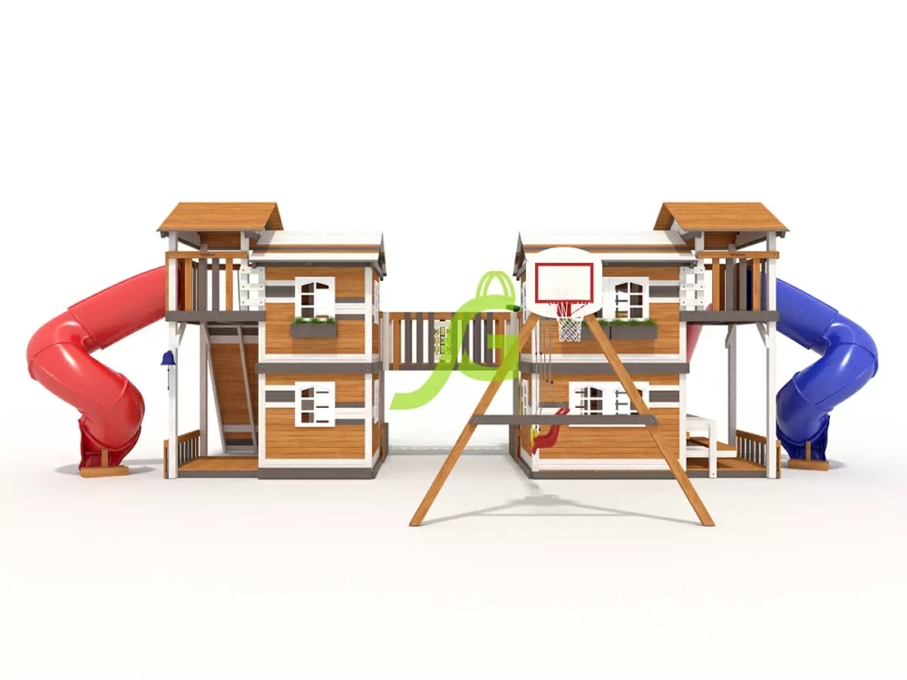 Большая детская игровая площадка с домиком