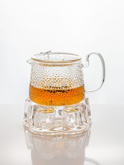 Подставка-нагреватель "Белые сердца" для чайника из термостойкого стекла