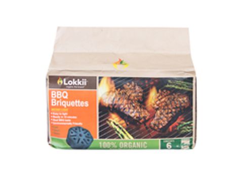 Эко-угольный брикет саморозжигающийся Lokkii 6 шт. в упаковке
