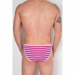 Мужские трусы слипы белые в розовую полоску Cosmos Colors FM20_WP