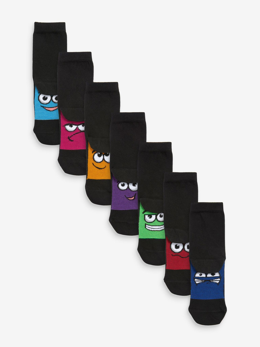 Носки хлопковые для мальчика Next M50-793, 7 шт., Черный