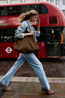 ZARA ДЖИНСЫ Z.04 FULL LENGTH С ВЫСОКОЙ ПОСАДКОЙ, ГОЛУБОЙ