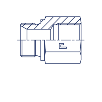 Соединение PF BSP 1/4 - BSP 1/4 L30