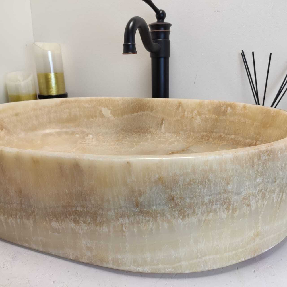 Раковина из оникса Oval Yellow Big OY-60661 60*40*14
