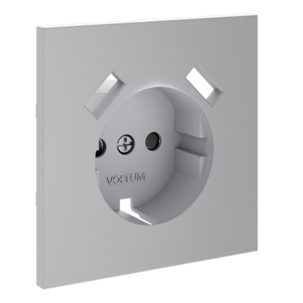 Накладка для розетки с заземлением и защитными шторками, с USB A+A, S70 (серый)