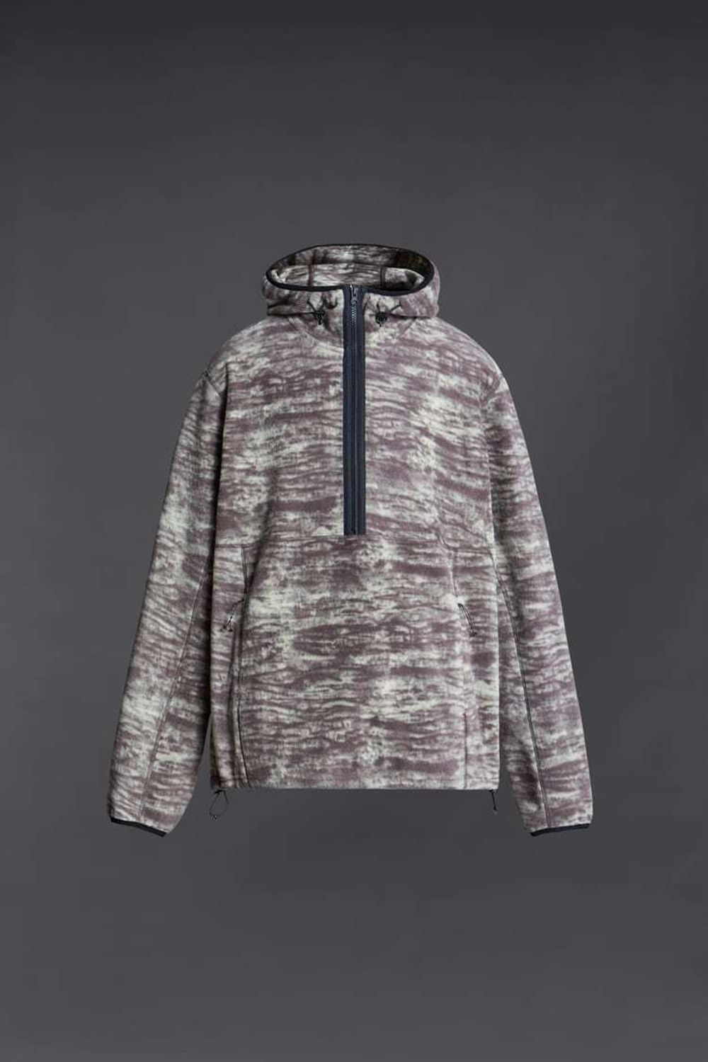 ZARA КУРТКА ИЗ ПОЛАРФЛИСА С АБСТРАКТНЫМ УЗОРОМ, ТЕМНО-РОЗОВЫЙ